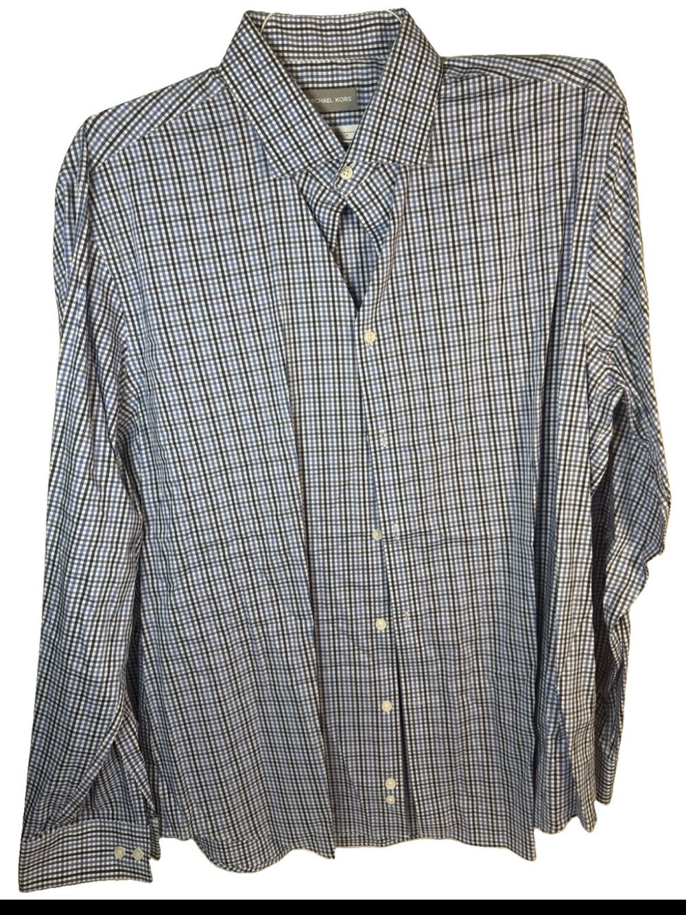 Michael Kors Mens XLarge 17-1/2. 34/35 Slim Fit Travel Stretch Long Sleeve Shirt